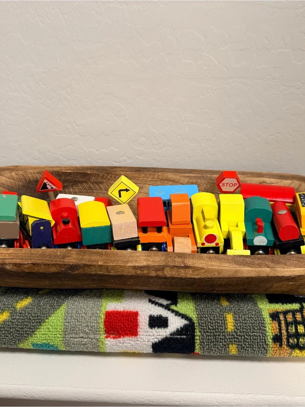 Colorful Wooden Toy Train Set - Multicolor